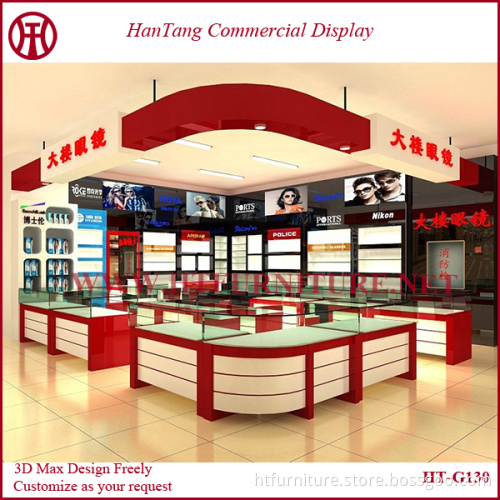 modern glass mall optical shop design